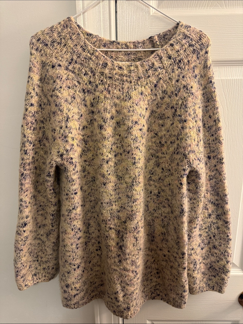 Lou & Grey Beige Speckled Crewneck Sweater